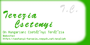 terezia csetenyi business card